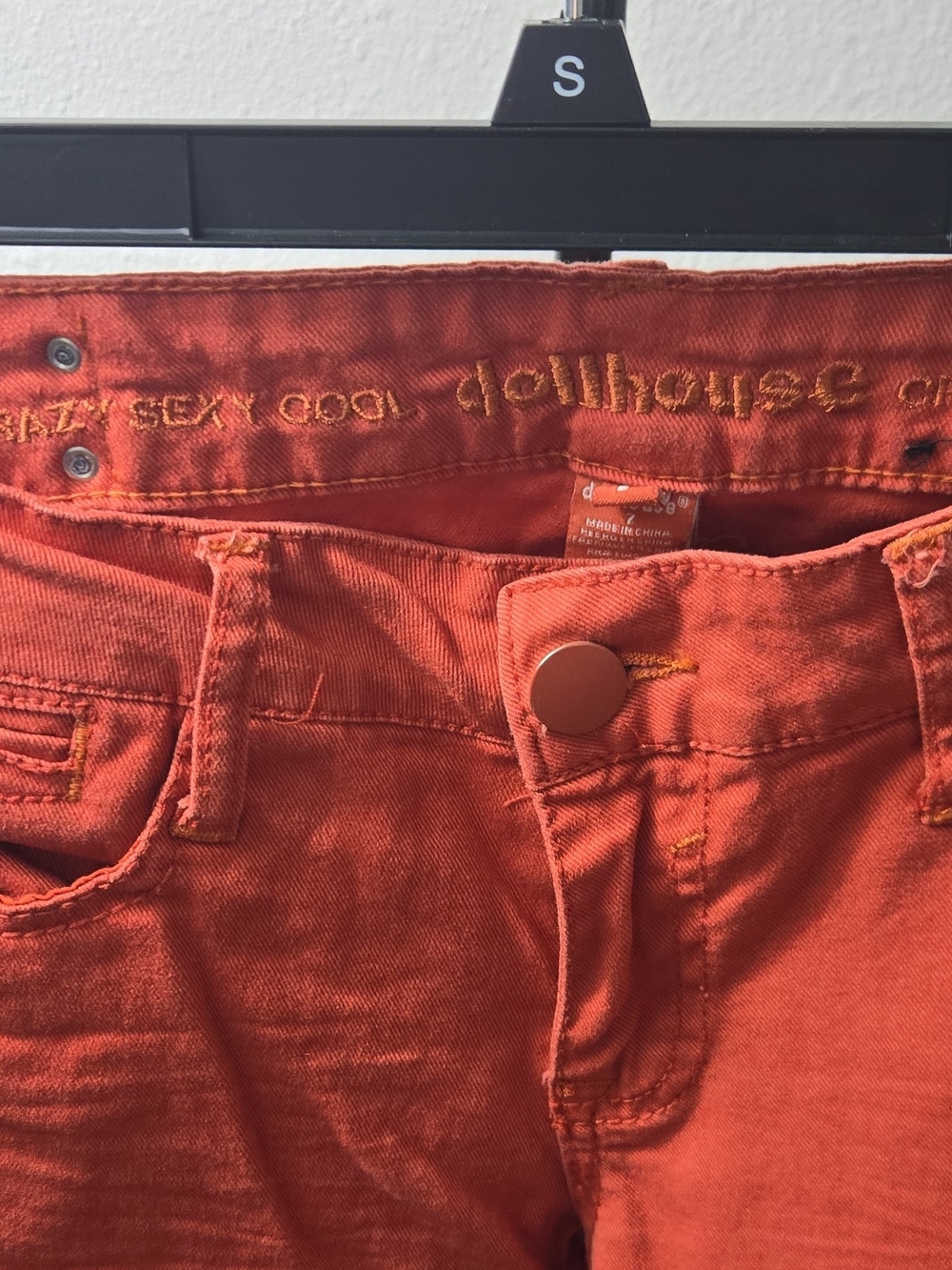 Dollhouse Women's Bright Orange Skinny Jeans - Picture 3 of 6